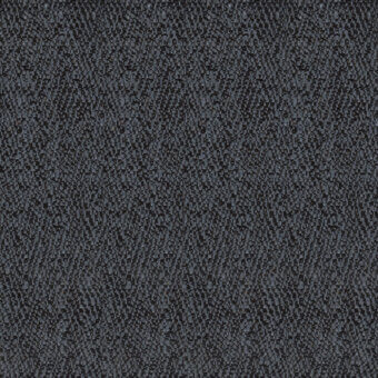 Woven fabric sample, dark gray and black, dense looped texture with heathered tonal variations and faint embedded markings.